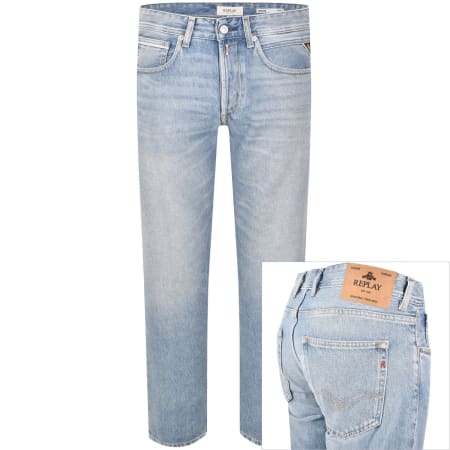 Product image for Replay Grover Straight Fit Light Wash Jeans