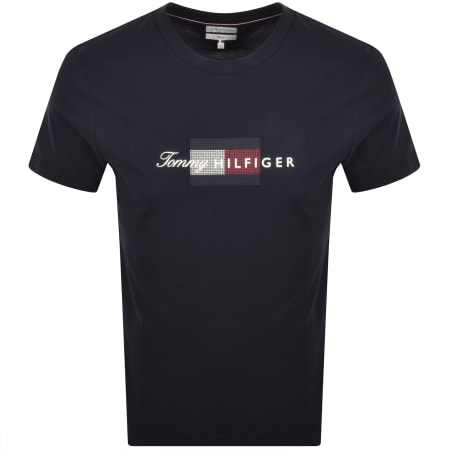 Product image for Tommy Hilfiger Script Flag T Shirt Navy