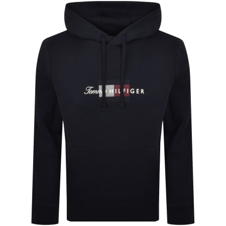 Product image for Tommy Hilfiger Script Flag Hoodie Navy