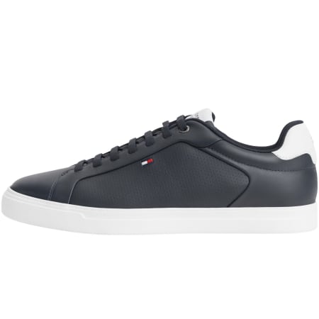 Product image for Tommy Hilfiger Icon Court Leather Trainers Navy