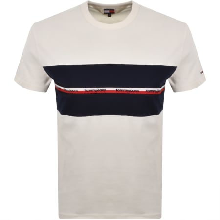 Product image for Tommy Jeans Tape T Shirt Ancient White