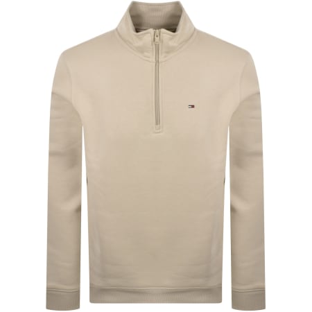 Product image for Tommy Jeans Quarter Zip Sweatshirt Beige