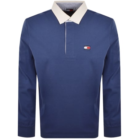 Product image for Tommy Jeans Badge Rugby Shirt Blue