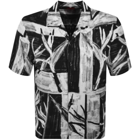 Product image for HUGO Exolino Relaxed Fit Patterned Shirt Black