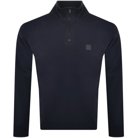 Product image for BOSS Zetrust Quarter Zip Sweatshirt Navy