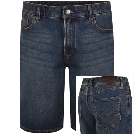 Product image for Armani Exchange J65 Slim Denim Shorts Blue