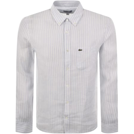 Product image for Lacoste Linen Striped Shirt Blue