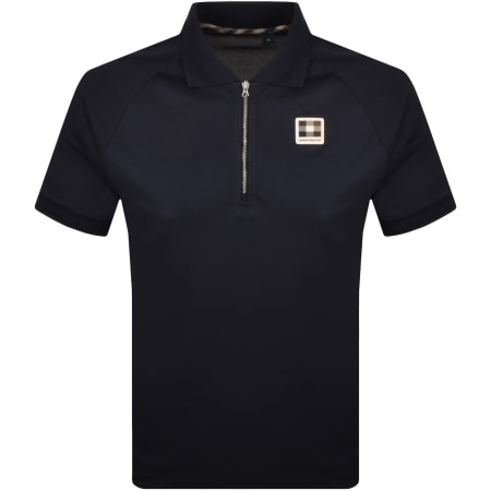 Product image for Aquascutum Pique Badge Polo T Shirt Navy