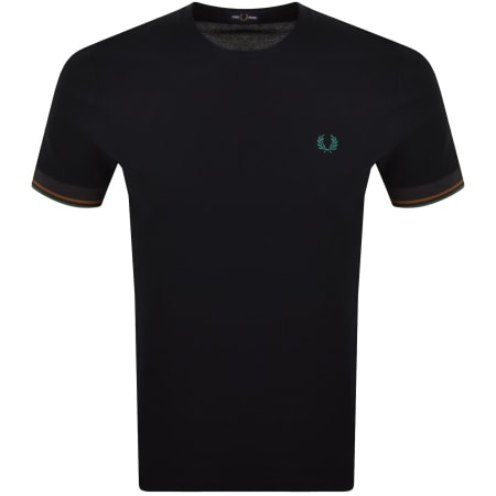 Product image for Fred Perry Twin Tipped Cuff T Shirt Navy