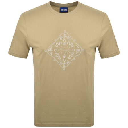 Product image for HUGO Blue Nerberri T Shirt Medium Beige