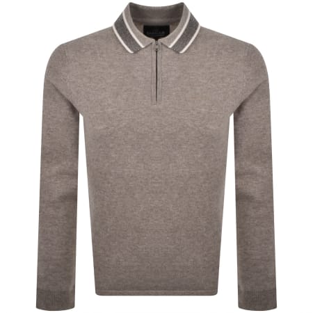 Product image for Barbour International Newport Knitted Polo Brown
