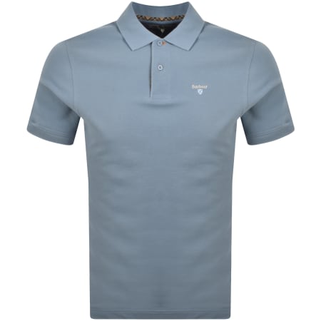 Product image for Barbour Tartan Pique Polo T Shirt Blue