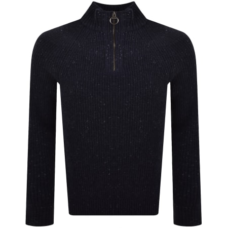 Product image for Barbour Fleck Quarter Zip Jumper Navy