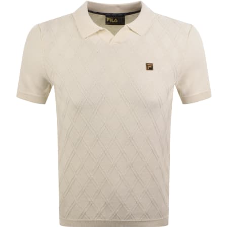 Product image for Fila Denny Diamond Knit Polo T Shirt Cream