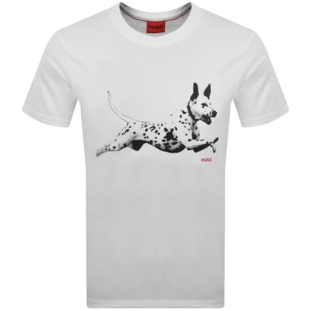 Product image for HUGO Dirunn Animal Artwork T Shirt White
