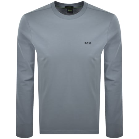 Product image for BOSS Long Sleeved Stretch T Shirt Dark Grey