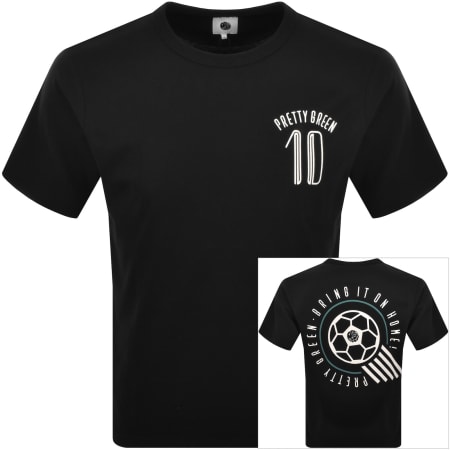 Product image for Pretty Green Outro Football T Shirt Black
