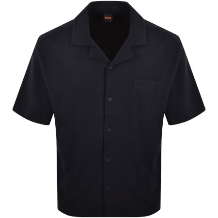 Product image for BOSS Urbanwaffle Short Sleeve Shirt Navy