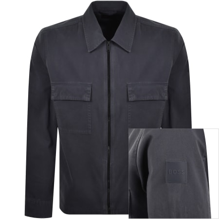 Product image for BOSS Lorum Full Zip Overshirt Navy