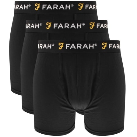 Product image for Farah Saginaw 3 Pack Boxer Shorts Black