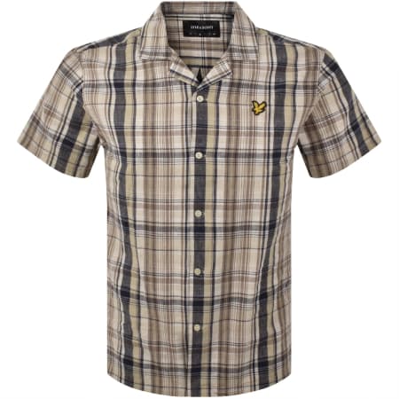 Product image for Lyle And Scott Linen Check Shirt Beige