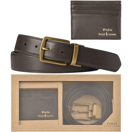 Product image for Ralph Lauren Belt And Card Holder Gift Set Brown