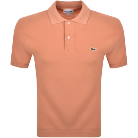 Product image for Lacoste Knit Polo Shirt Coral Orange