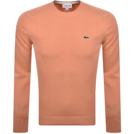 Product image for Lacoste Crew Neck Knit Jumper Coral Orange