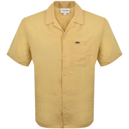 Product image for Lacoste Short Sleeved Chemise Shirt Yellow