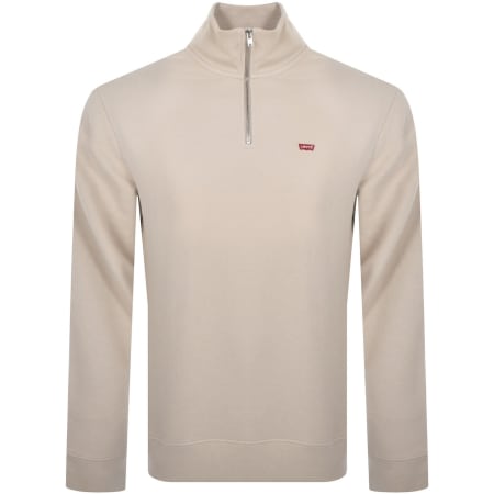 Product image for Levis Original Quarter Zip Sweatshirt Beige