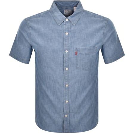 Product image for Levis Sunset Pocket Short Sleeved Shirt Blue