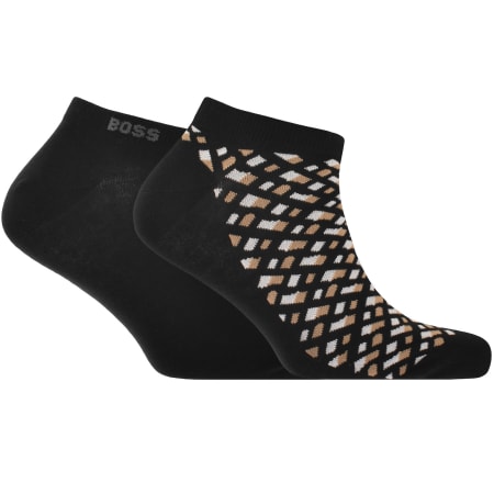 Product image for BOSS 2 Pack Monogram Ankle Socks Black