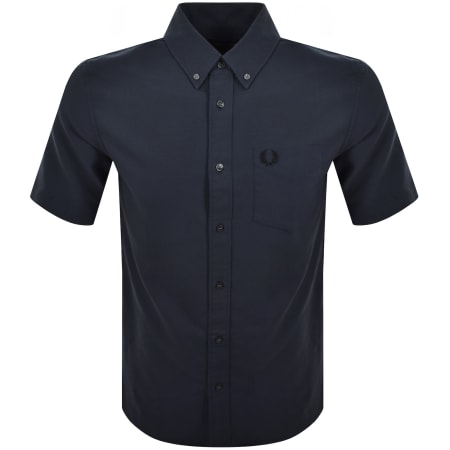 Product image for Fred Perry Oxford Short Sleeve Shirt Navy