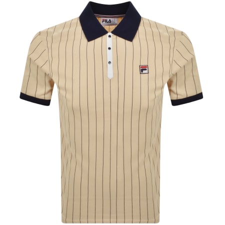 Product image for Fila BB1 Pinstripe Polo T Shirt Classic Beige