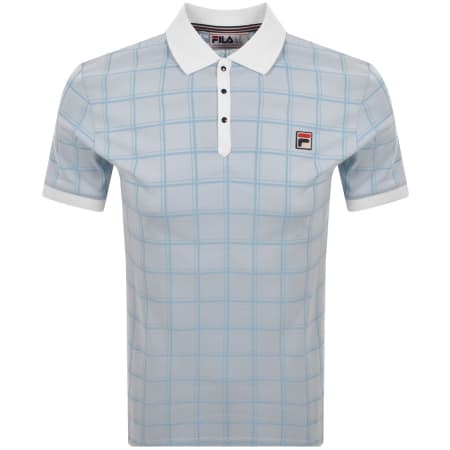 Product image for Fila Ignazio Tonal Check Polo T Shirt Blue