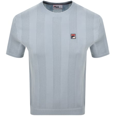 Product image for Fila Corrado Knitted Panel T Shirt Blue