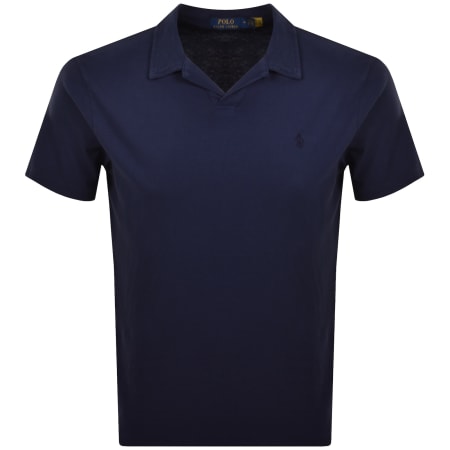 Product image for Ralph Lauren Open Collar Polo T Shirt Navy