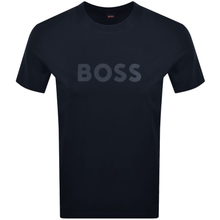 Product image for BOSS Regular Fit Logo T Shirt Dark Blue