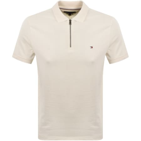 Product image for Tommy Hilfiger Logo Polo T Shirt Cream