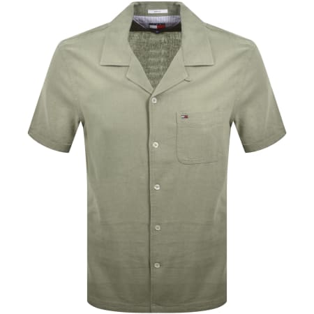 Product image for Tommy Jeans Linen Blend Shirt Green