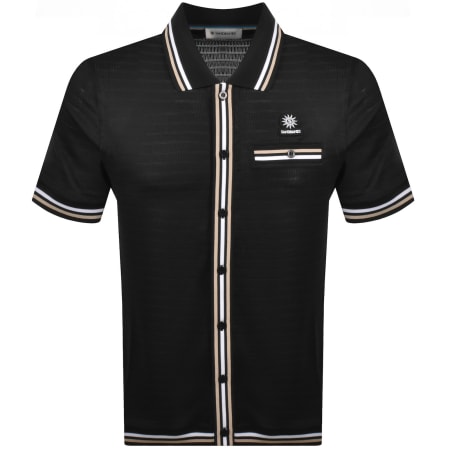 Product image for Sandbanks Full Button Polo T Shirt Black
