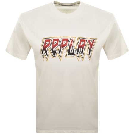 Product image for Replay Logo T Shirt Off White