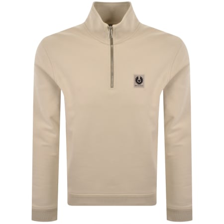 Product image for Belstaff Quarter Zip Sweatshirt Beige