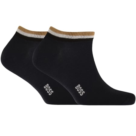 Product image for BOSS 2 Pack Iconic Stripe Ankle Socks Navy
