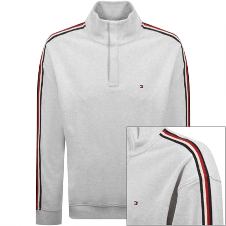 Product image for Tommy Hilfiger Half Button Down Sweatshirt Grey