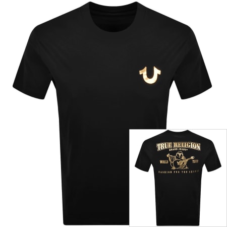 Product image for True Religion Metallic Buddha T Shirt Black