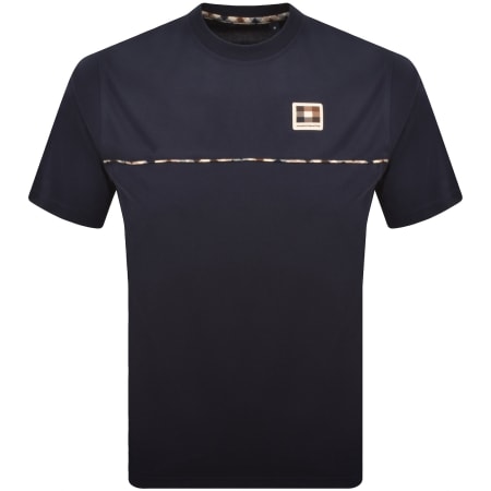 Product image for Aquascutum Club Check Piping T Shirt Navy