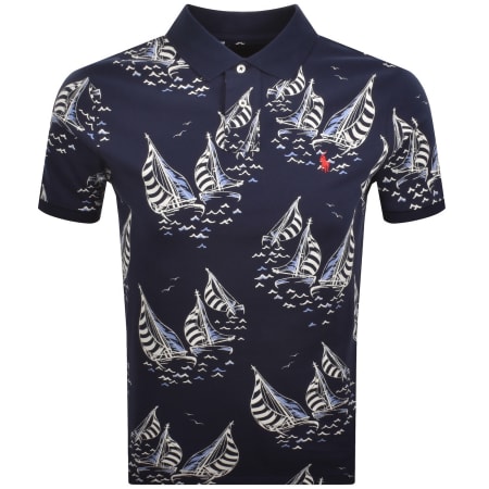 Product image for Ralph Lauren All Over Print Polo T Shirt Navy