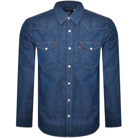 Product image for Levis Barstow Denim Long Sleeve Shirt Blue