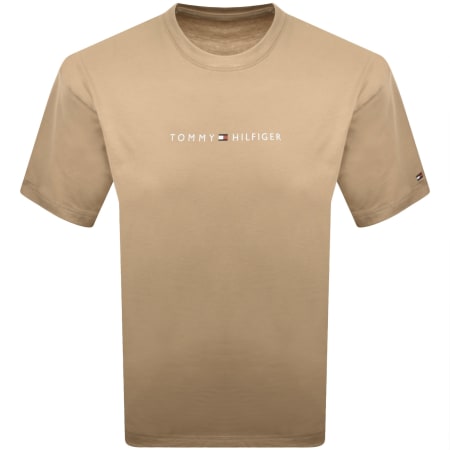 Product image for Tommy Hilfiger Logo T Shirt Beige